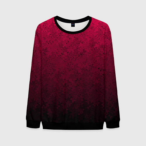 Мужской свитшот Текстурный тёмно-розовый градиент / 3D-Черный – фото 1