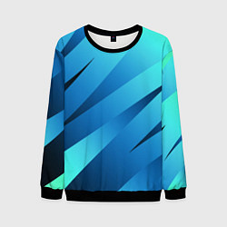 Свитшот мужской Сине-голубой абстрактные полосы, цвет: 3D-черный