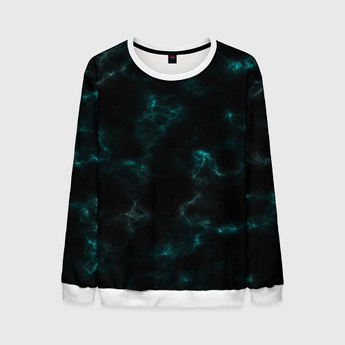 Мужской свитшот Color black turquoise / 3D-Белый – фото 1