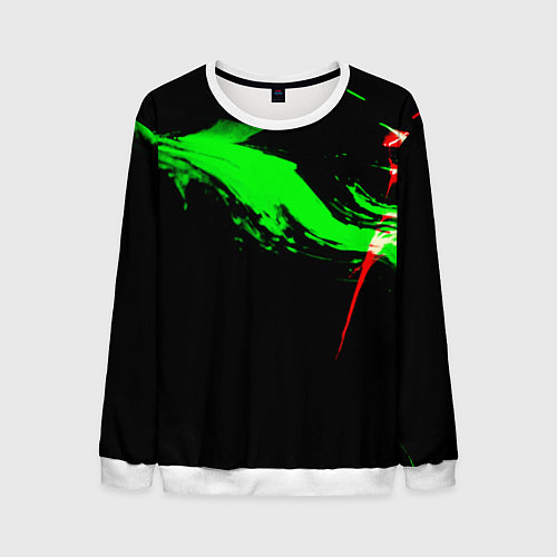 Мужской свитшот Color black green red / 3D-Белый – фото 1