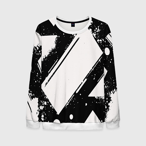 Мужской свитшот Color black white / 3D-Белый – фото 1