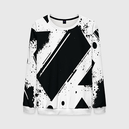Мужской свитшот Color black white / 3D-Белый – фото 1