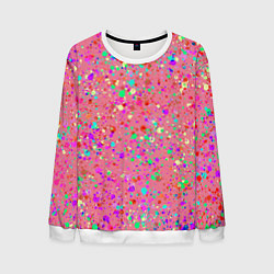 Свитшот мужской Розовый с разноцветными брызгами, цвет: 3D-белый