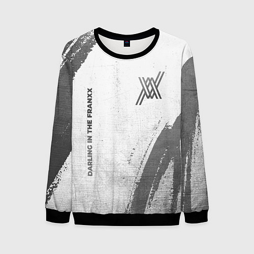 Мужской свитшот Darling in the FranXX - white gradient вертикально / 3D-Черный – фото 1