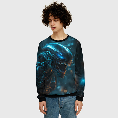 Мужской свитшот Alien space / 3D-Черный – фото 3
