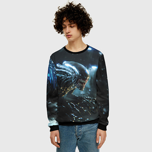 Мужской свитшот Чужой космос / 3D-Черный – фото 3
