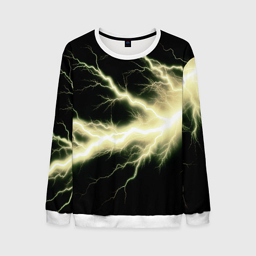 Мужской свитшот Lightning yellow / 3D-Белый – фото 1