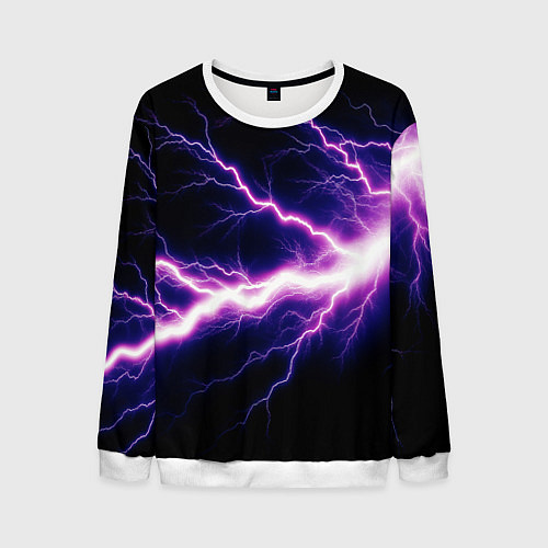 Мужской свитшот Lightning purple / 3D-Белый – фото 1