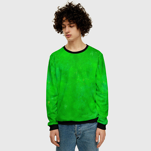 Мужской свитшот Свет зелёного фонаря / 3D-Черный – фото 3