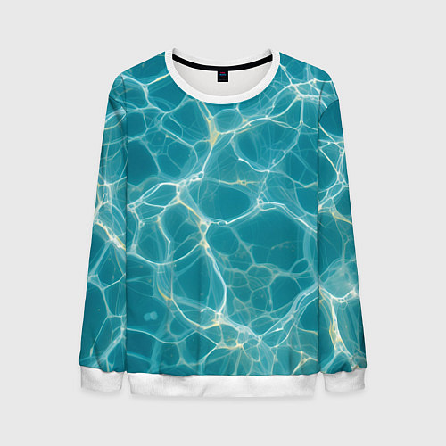Мужской свитшот Текстура воды с бликами / 3D-Белый – фото 1