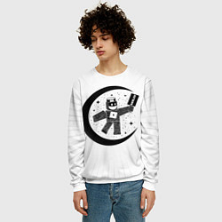 Свитшот мужской Роблокс месяц, цвет: 3D-белый — фото 2