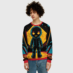Свитшот мужской Недовольный инопланетянин, цвет: 3D-красный — фото 2
