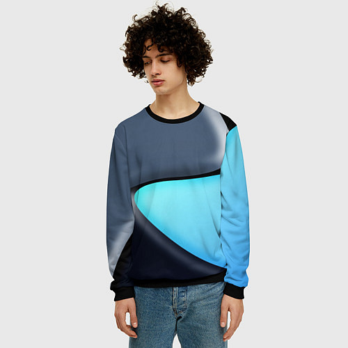 Мужской свитшот Разноцветный / 3D-Черный – фото 3