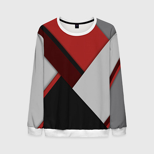 Мужской свитшот Color black red grey / 3D-Белый – фото 1