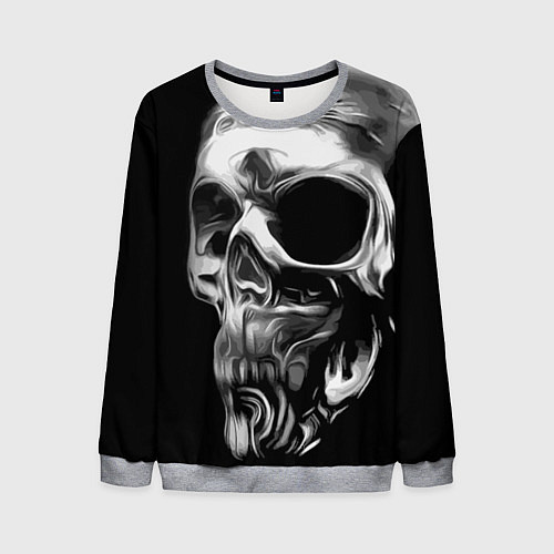 Мужской свитшот Стилизованный череп / 3D-Меланж – фото 1