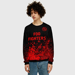 Свитшот мужской Foo Fighters - red gradient посередине, цвет: 3D-черный — фото 2