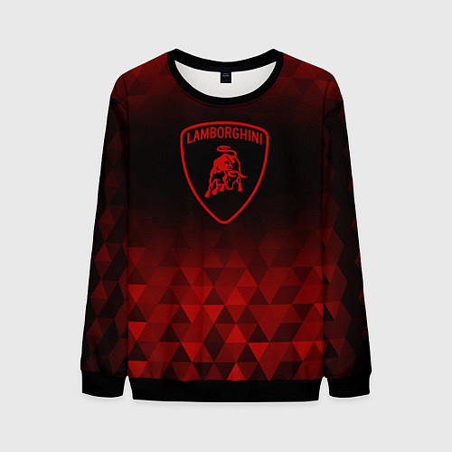 Мужской свитшот Lamborghini red poly / 3D-Черный – фото 1