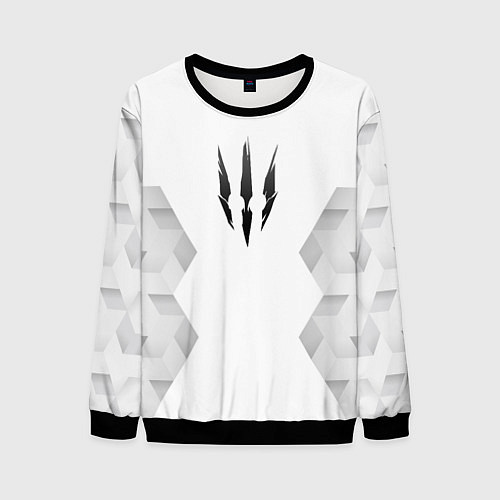 Мужской свитшот The Witcher white poly / 3D-Черный – фото 1