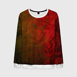 Свитшот мужской Абстракция - green circles in red, цвет: 3D-белый