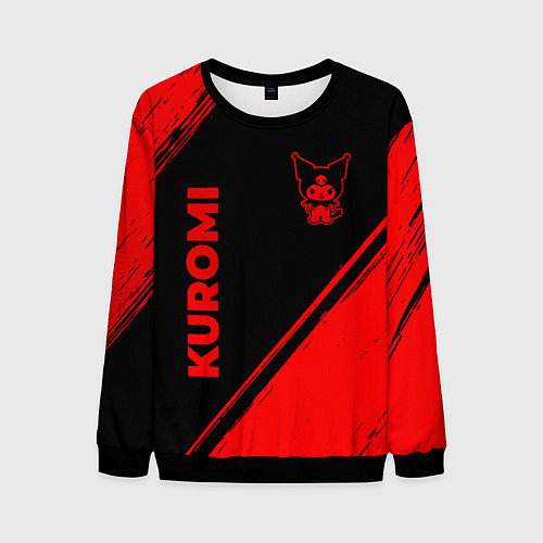 Мужской свитшот Kuromi - red gradient вертикально / 3D-Черный – фото 1