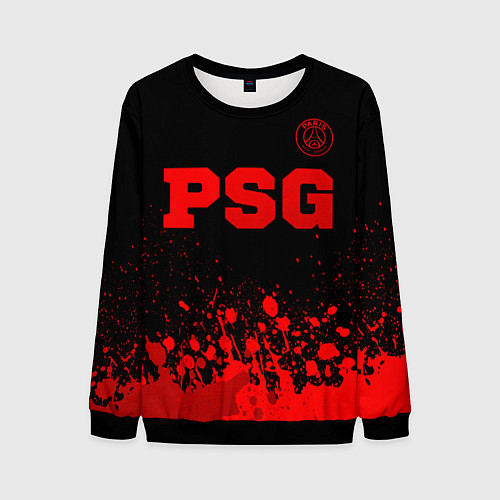 Мужской свитшот PSG - red gradient посередине / 3D-Черный – фото 1
