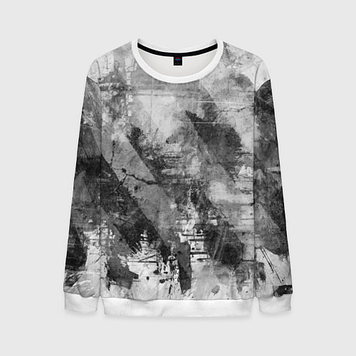 Мужской свитшот Абстракция - atomic gray / 3D-Белый – фото 1