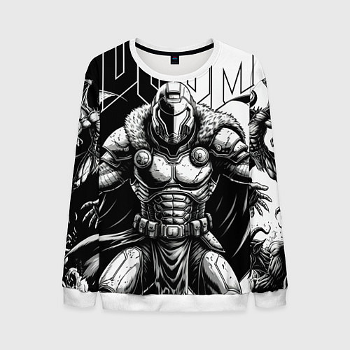 Мужской свитшот Doom guy and demons / 3D-Белый – фото 1