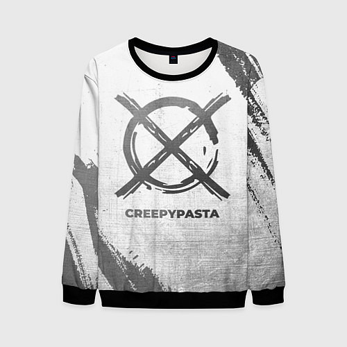 Мужской свитшот CreepyPasta - white gradient / 3D-Черный – фото 1