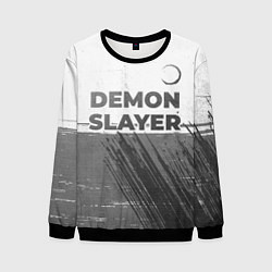 Мужской свитшот Demon Slayer - white gradient посередине