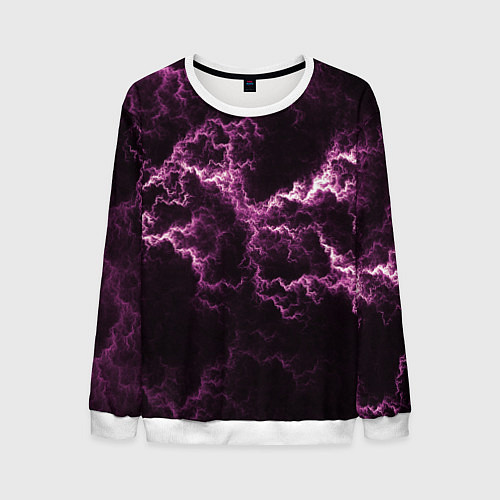 Мужской свитшот Lightning pink glow / 3D-Белый – фото 1