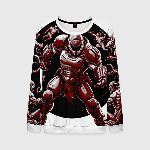 Мужской свитшот Doom red guardian / 3D-Белый – фото 1