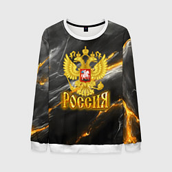Мужской свитшот Россия черно-желтый фон