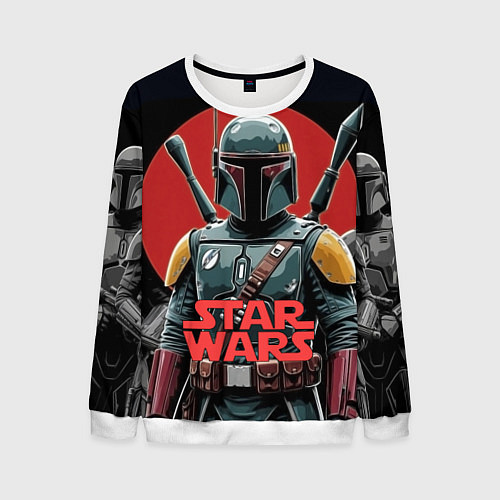 Мужской свитшот Boba Fett звездные войны / 3D-Белый – фото 1
