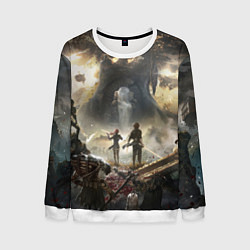 Свитшот мужской Экспедиция Clair Obscur expedition 33, цвет: 3D-белый