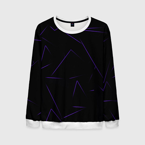 Мужской свитшот Color purple line / 3D-Белый – фото 1