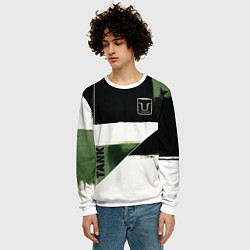 Свитшот мужской Tank логотип машины, цвет: 3D-белый — фото 2