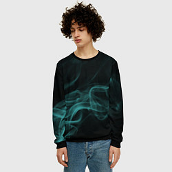 Свитшот мужской Color smoke turquoise, цвет: 3D-черный — фото 2