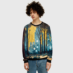 Свитшот мужской Дома и цифровой лес, цвет: 3D-черный — фото 2