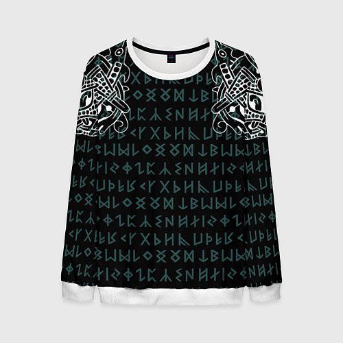 Мужской свитшот Руны и татуировки викингов / 3D-Белый – фото 1