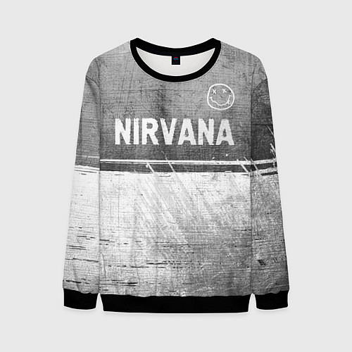 Мужской свитшот Nirvana - grey gradient посередине / 3D-Черный – фото 1