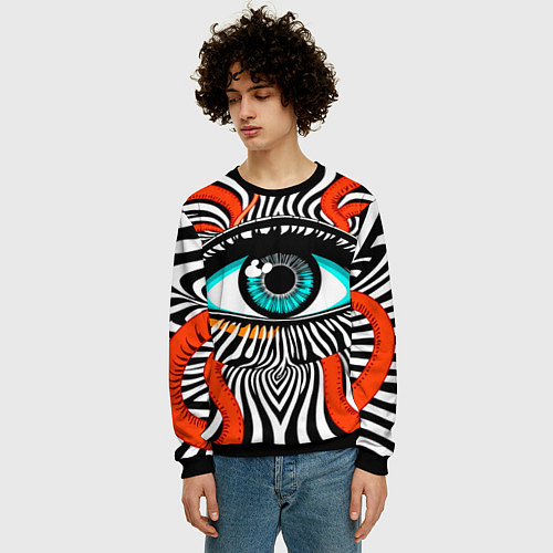 Мужской свитшот Глаз / 3D-Черный – фото 3