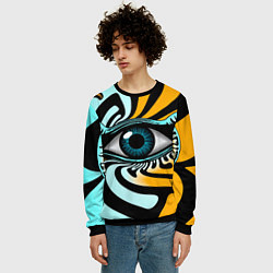 Свитшот мужской Глаз - психоделика, цвет: 3D-черный — фото 2