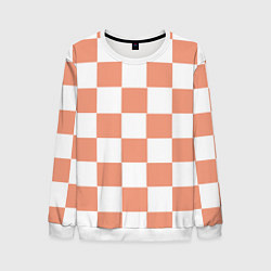Свитшот мужской Квадраты оранжевые, цвет: 3D-белый