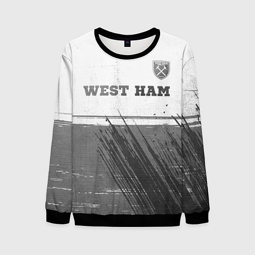 Мужской свитшот West Ham - white gradient посередине / 3D-Черный – фото 1
