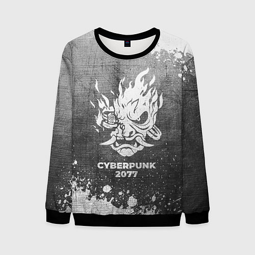 Мужской свитшот Cyberpunk 2077 - grey gradient / 3D-Черный – фото 1