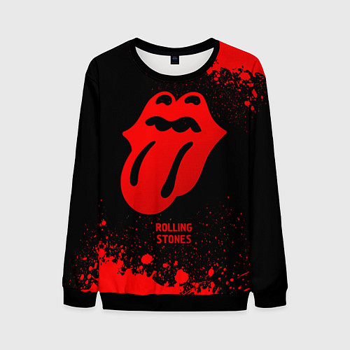 Мужской свитшот Rolling Stones - red gradient / 3D-Черный – фото 1
