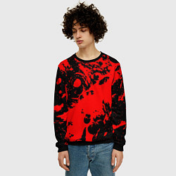 Свитшот мужской Чёрно-красный абстрактный, цвет: 3D-черный — фото 2