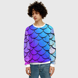 Свитшот мужской Градиент на чешуе, цвет: 3D-белый — фото 2