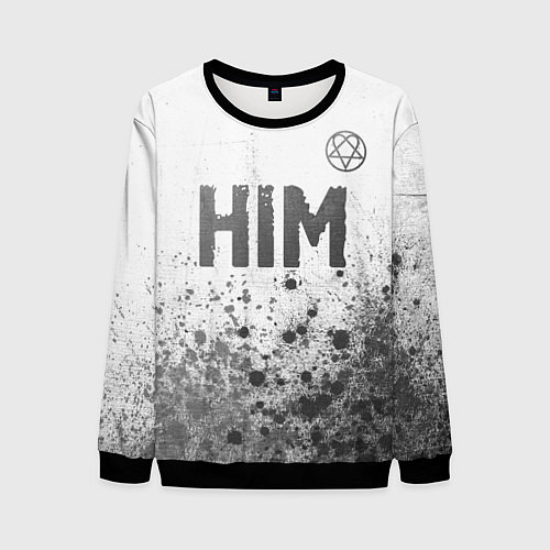 Мужской свитшот HIM - white gradient посередине / 3D-Черный – фото 1