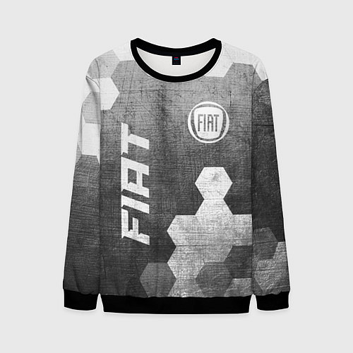 Мужской свитшот Fiat - grey gradient вертикально / 3D-Черный – фото 1